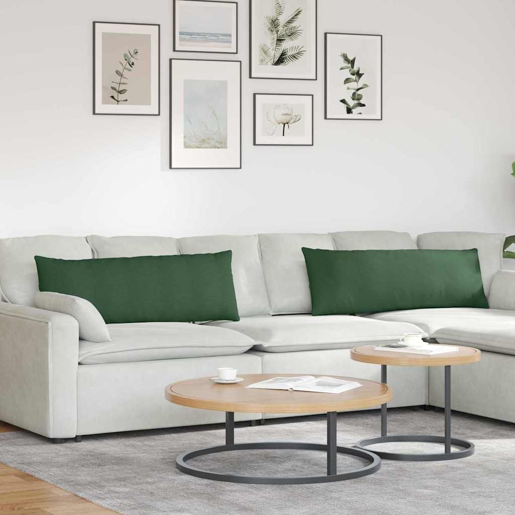 vidaXL Poduszki na sofę 2 pcs Ciemna zieleń 120 x 40 cm