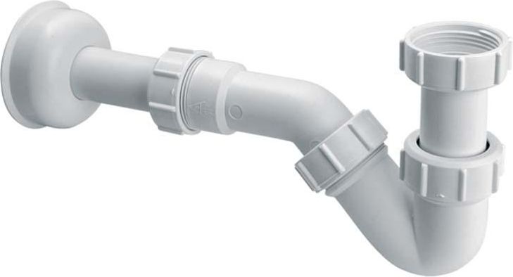 Syfon McAlpine rurowy 5/4" z wydłużonym odpływem biały (HC23)