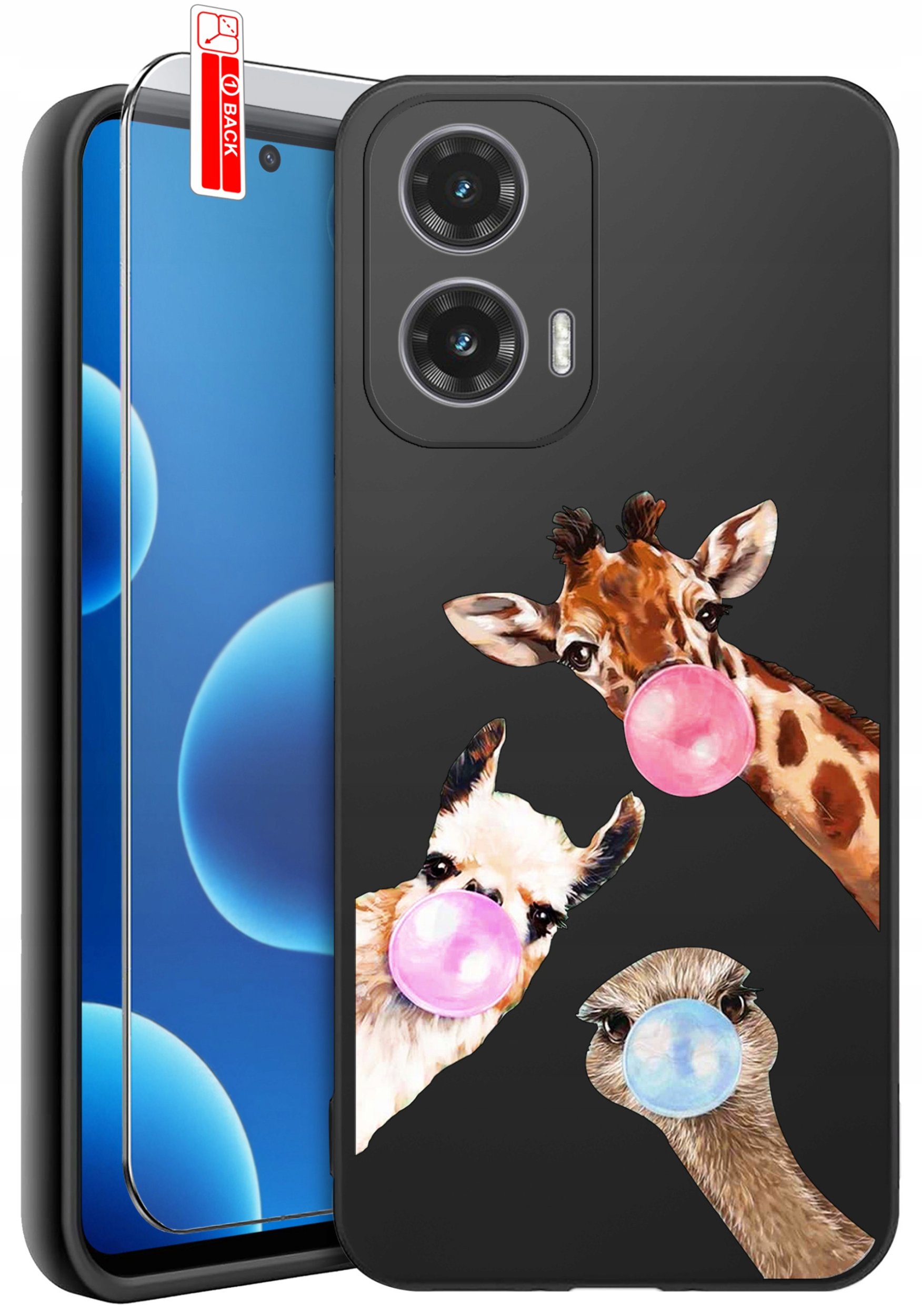 ETUI do Motorola Moto G45 5G | WZORY | SILIKONOWE MATT CASE + SZKŁO 9H