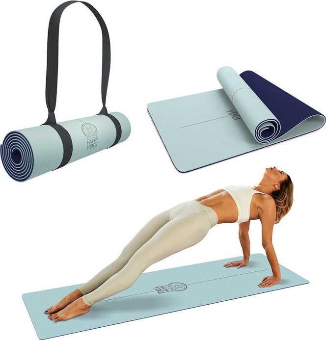 Mata do Jogi Happy Yogi TPE 6mm ECO Antypoślizgowa Granatowa