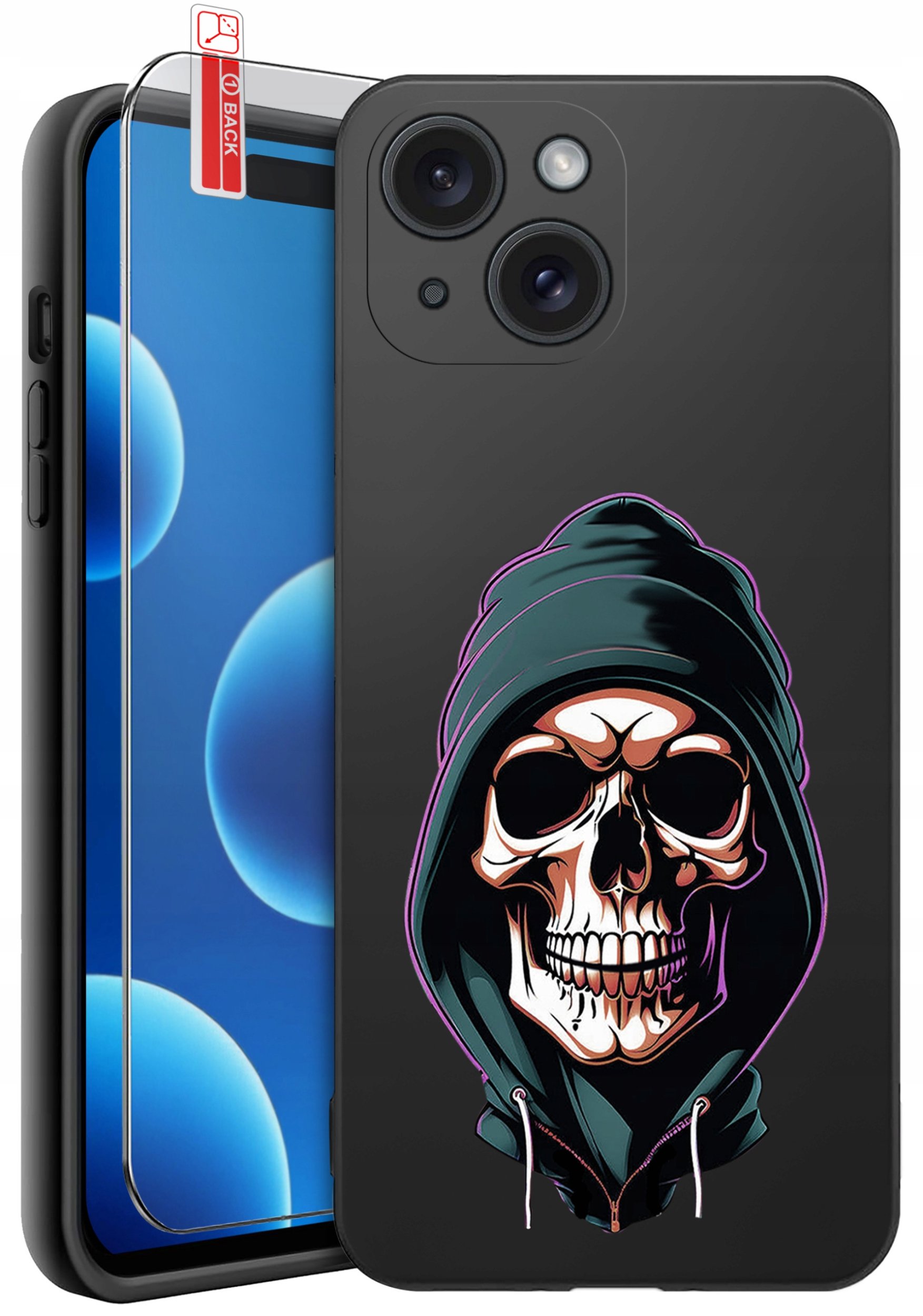 ETUI do iPhone 15 | WZORY | SILIKONOWE MATT CASE + SZKŁO 9H