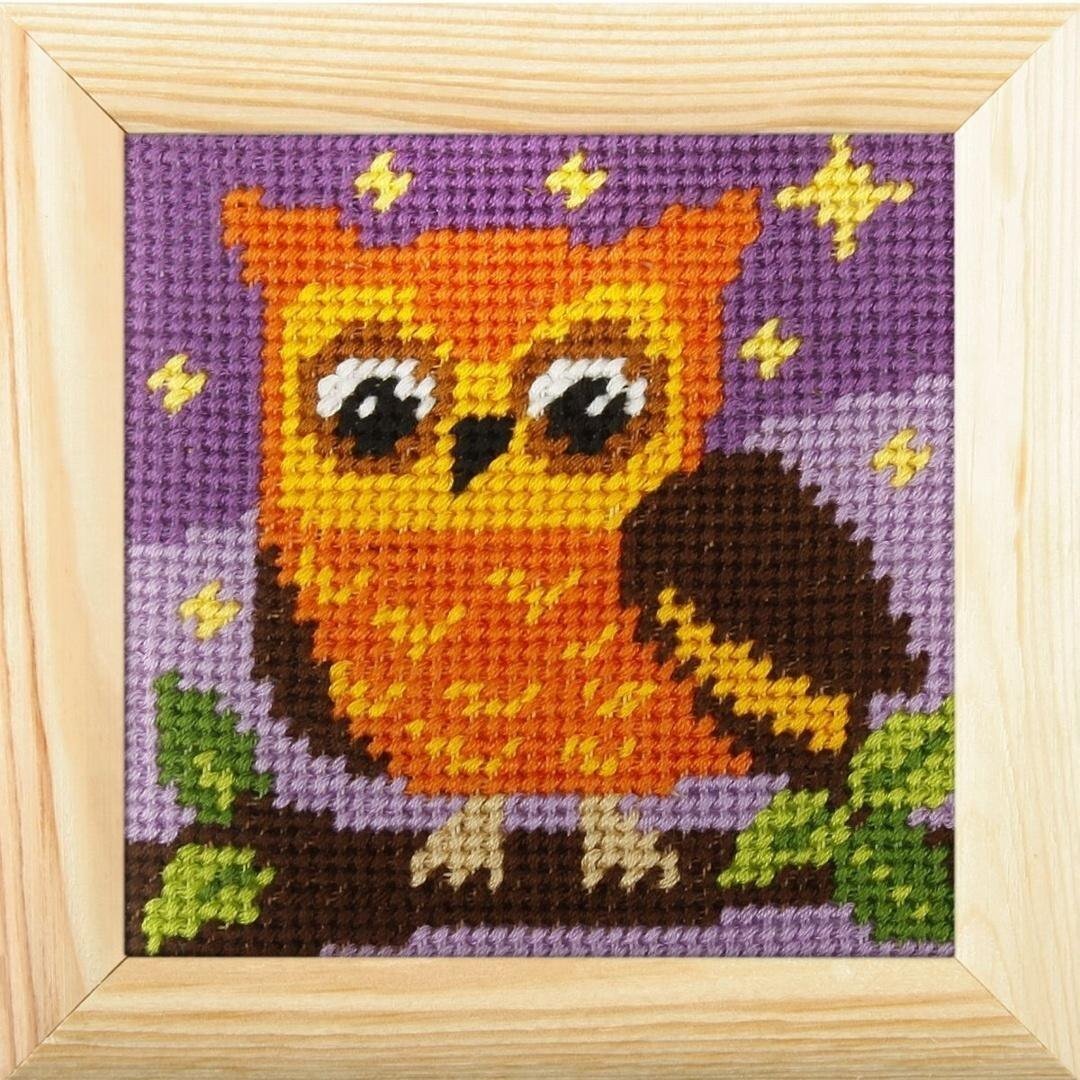 Haft z ramką. Moje pierwsze wyszywanie - Sówka