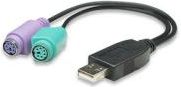 Adapter USB Manhattan USB - PS/2 x2 Czarny (179027)