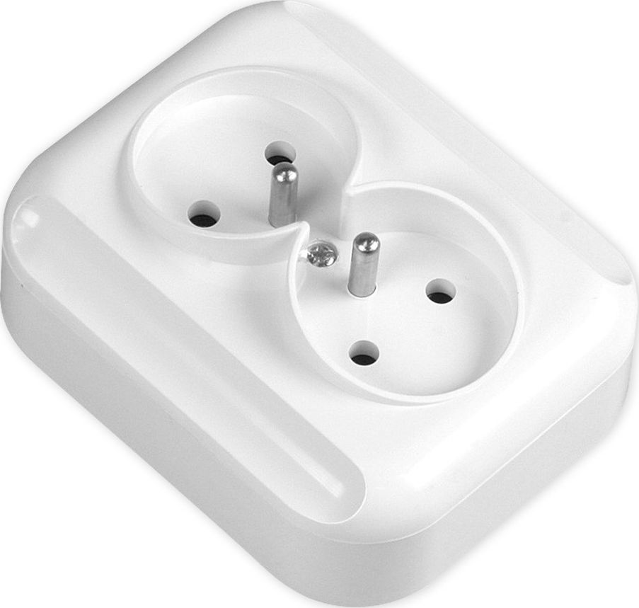 Timex TIMEX TURKUS Gniazdo podwójne natynkowe z uziemieniem białe GNt-6T