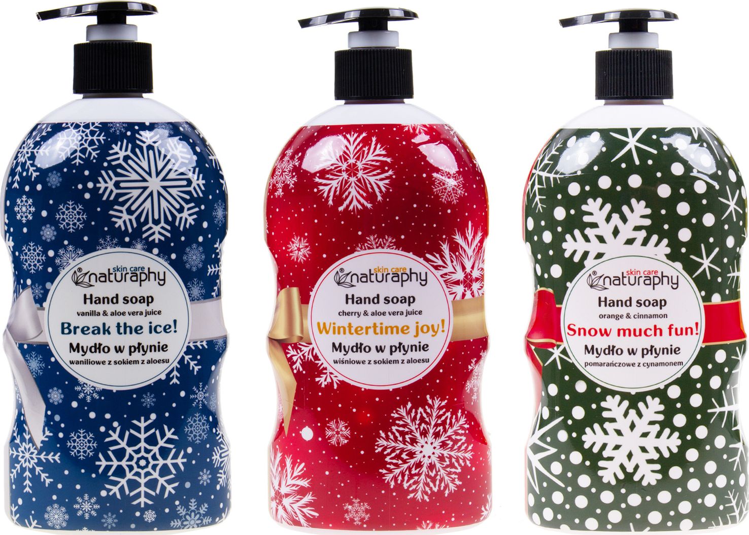 BluxCosmetics Świąteczny zestaw mydeł do rąk 3 x 650 ml