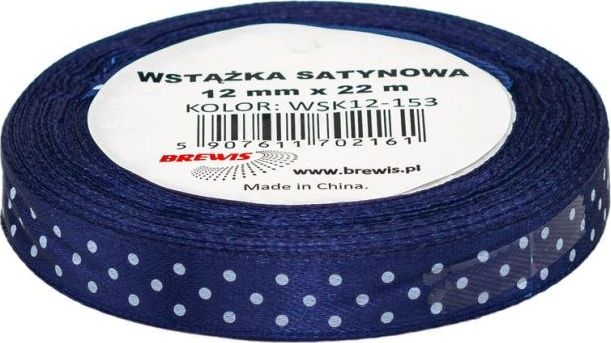 BREWIS Wstążka satynowa BREWIS kropki 12mm x 22m kolor 153 Brewis