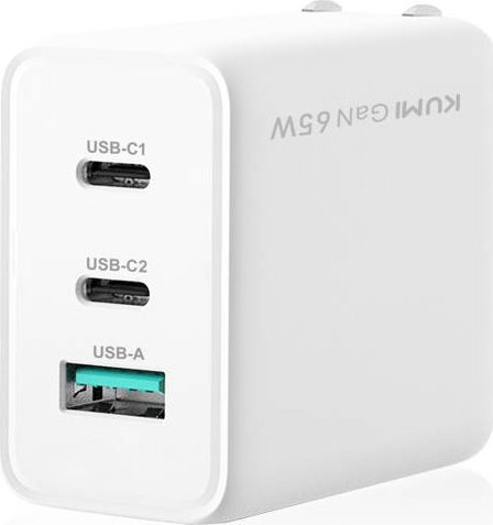 Ładowarka Kumi P65 1x USB-A 2x USB-C (KU-P65)