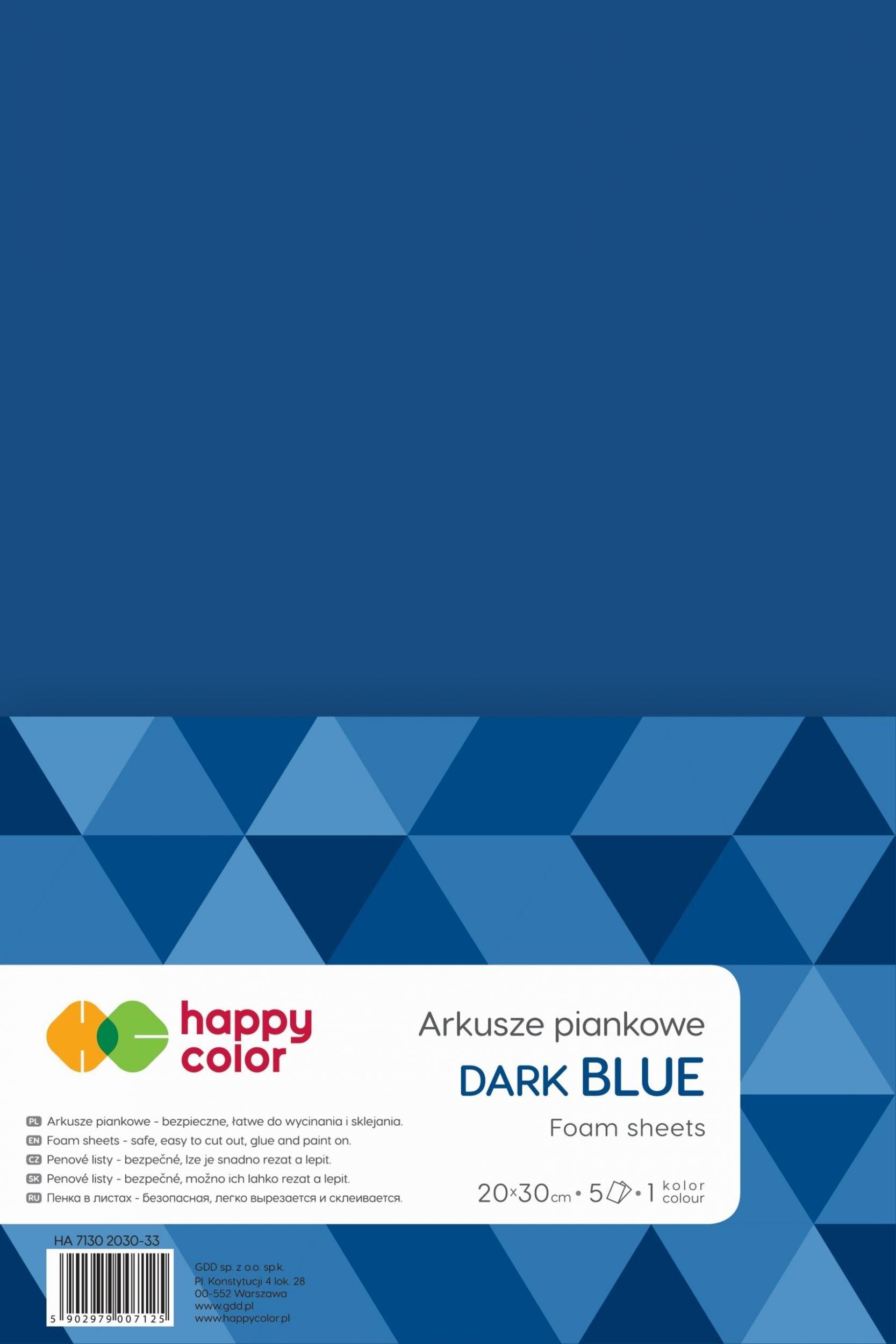 Happy Color Pianka Happy Color jednokolorowa 20x30 cm 5 ark Ciemnoniebieska