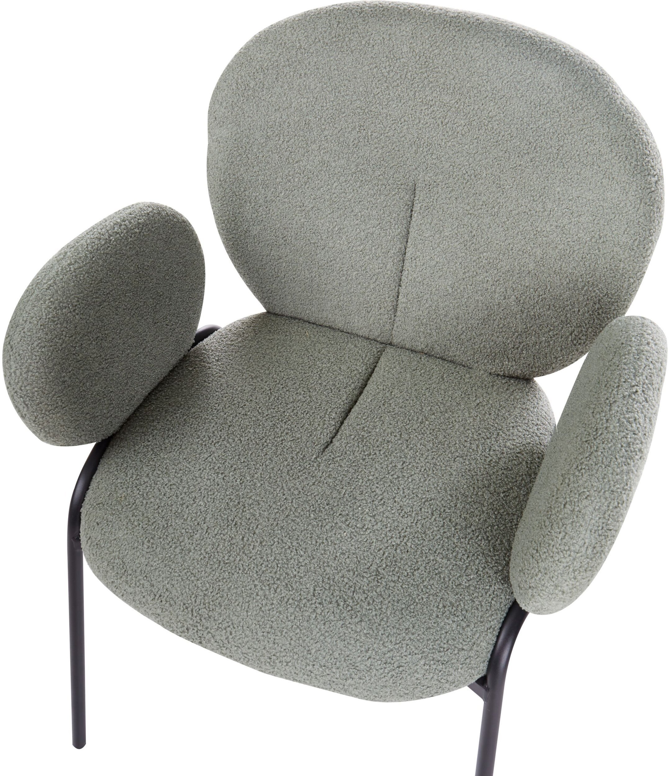 Beliani Zestaw 2 krzeseł do jadalni ELY Boucle Jasnozielony