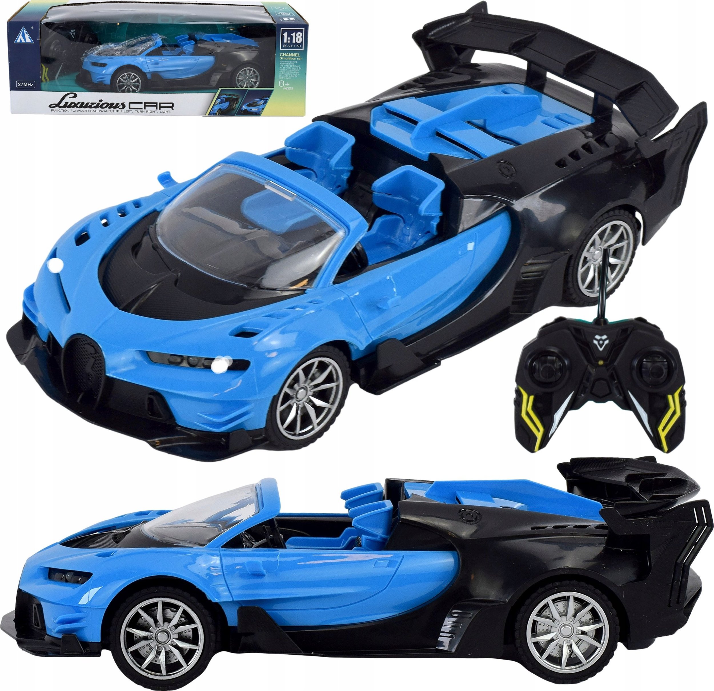 Skleplolki AUTO ZDALNIE STEROWANE NA PILOTA SAMOCHÓD SPORTOWY RC ŚWIECĄ ŚWIATŁA