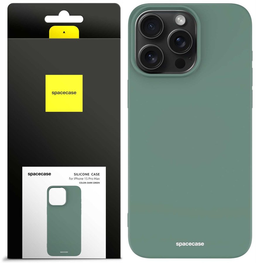 SpaceCase Etui Silicone Case iPhone 15 Pro Max dark green standard