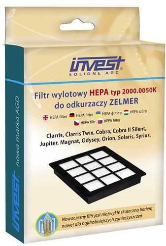 Invest filtr HEPA 2000.0050 (karton)