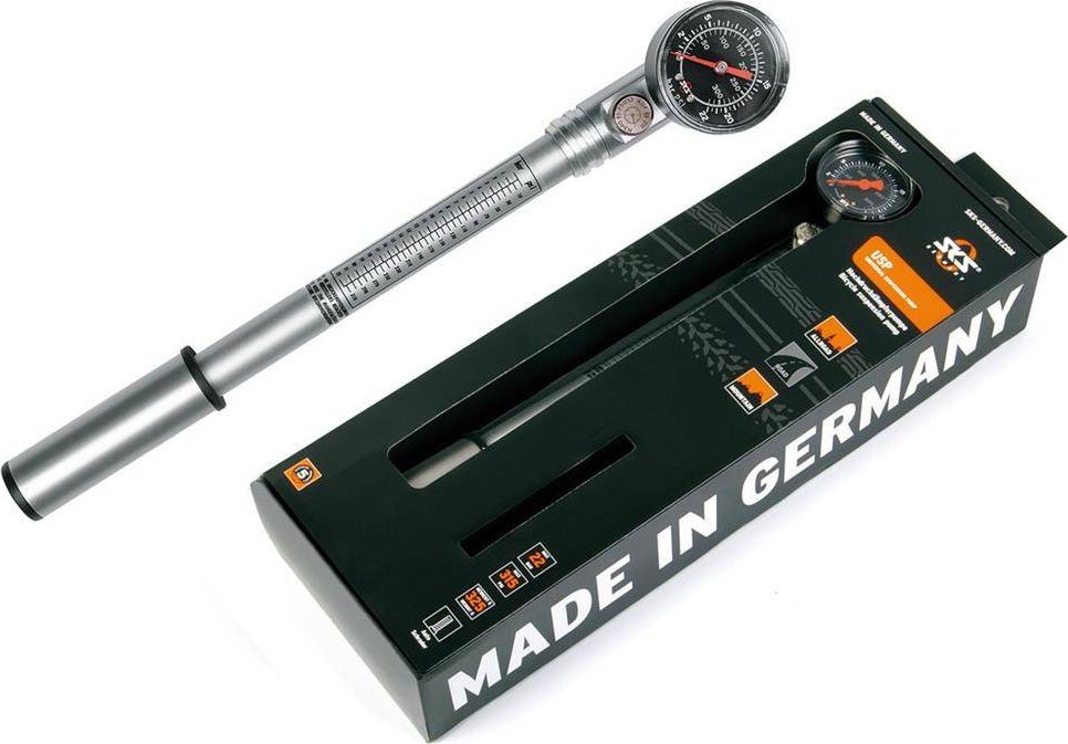 SKS-Germany Pompka do amortyzatora SKS USP srebrna z manometrem