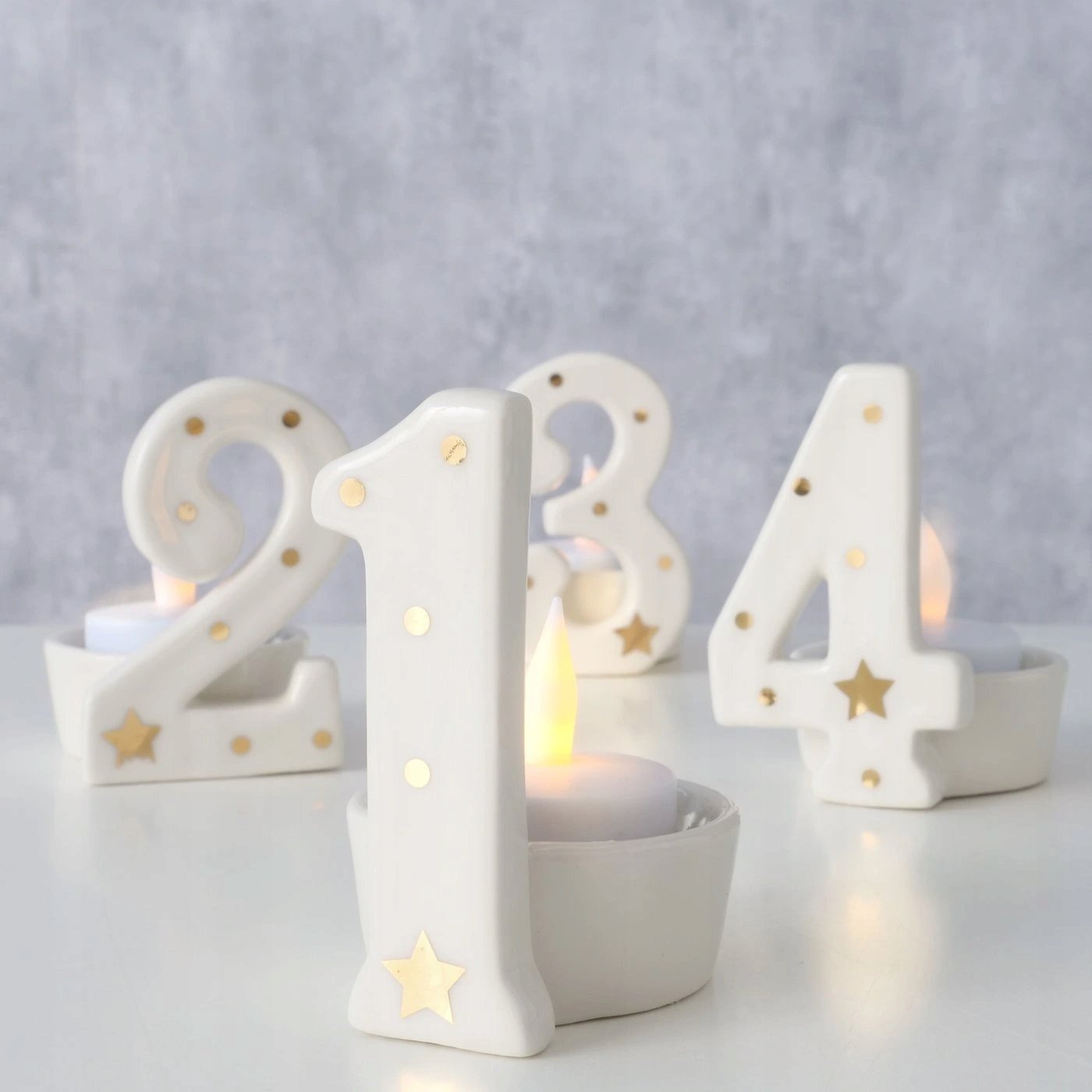 Boltze Home Świeczniki adwentowe z cyframi NUMERO