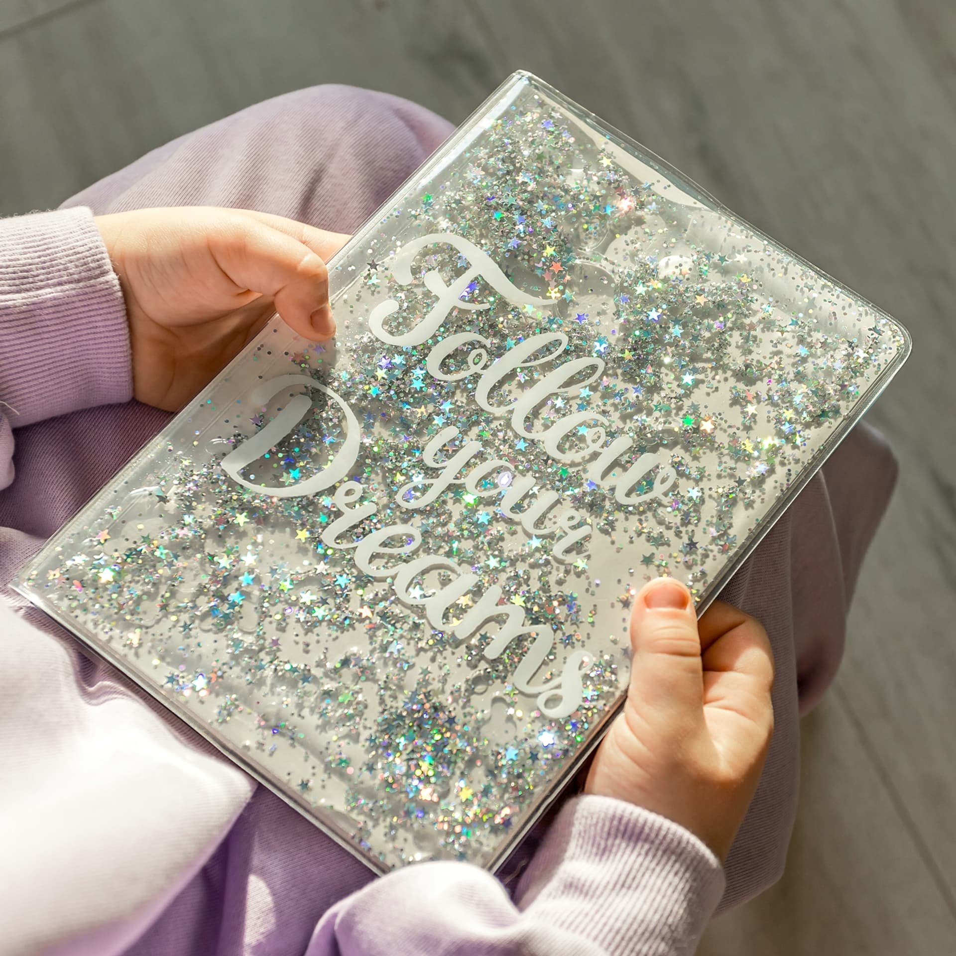 Gadget Master Notes FOLLOW YOUR DREAMS - srebrne cekiny