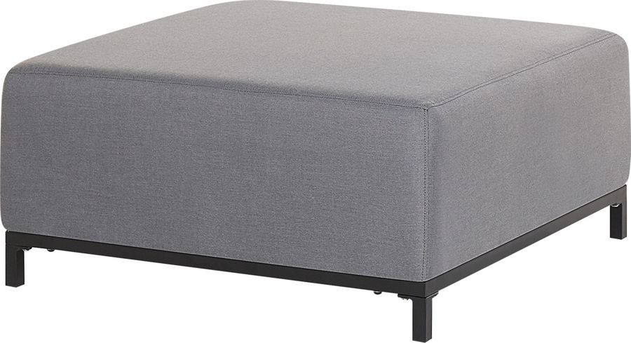 Beliani Otomana ogrodowa szara z czarnym ROVIGO