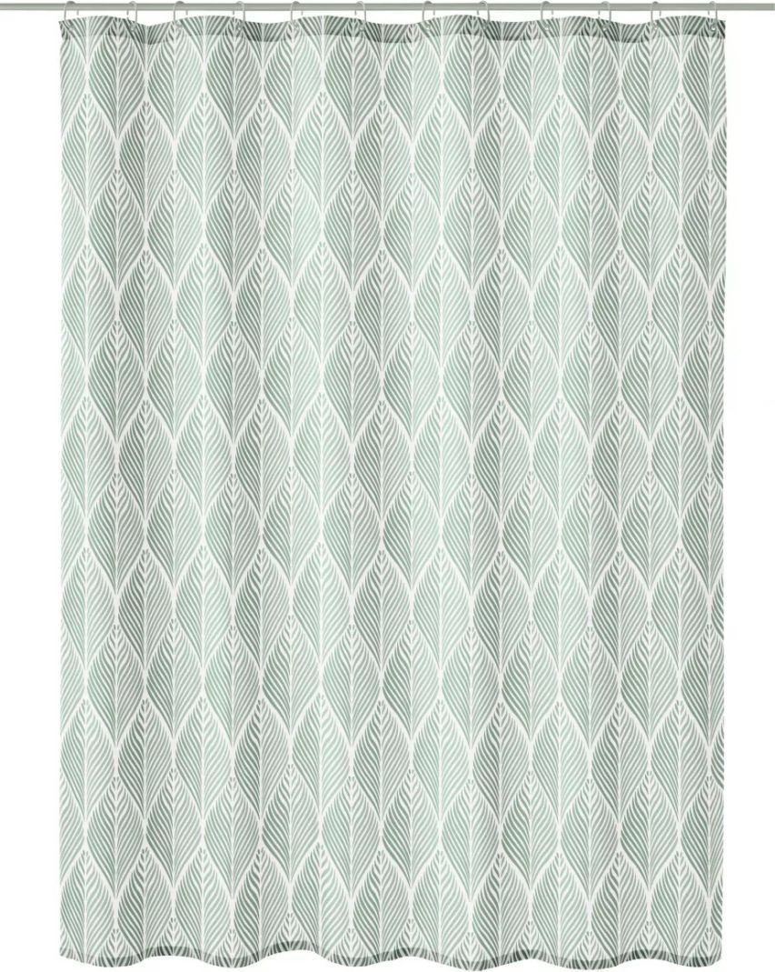 Kleine Wolke Kleine Wolke Leaf Tekstylna Zasłona prysznicowa zielona 180x200 cm