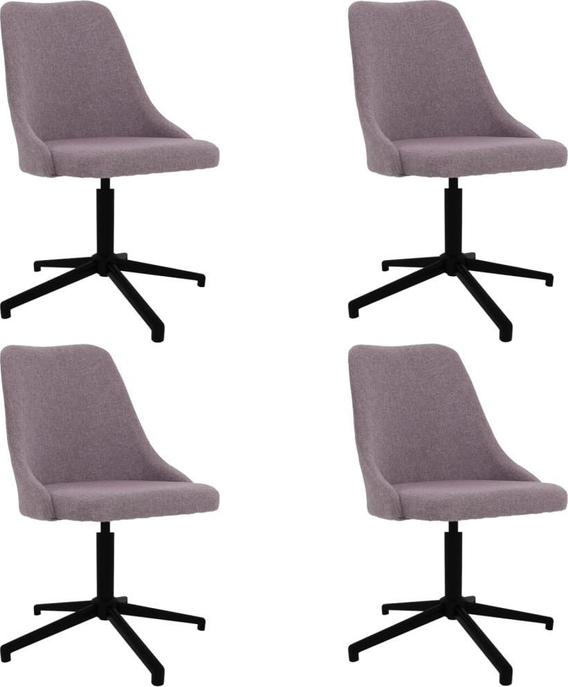 vidaXL Obrotowe krzesła stołowe, 4 szt., kolor taupe, obite tkaniną