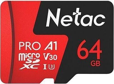Karta Netac P500 Extreme Pro MicroSDXC 64 GB Class 10 A1 V30 (NT02P500PRO-064G-R)