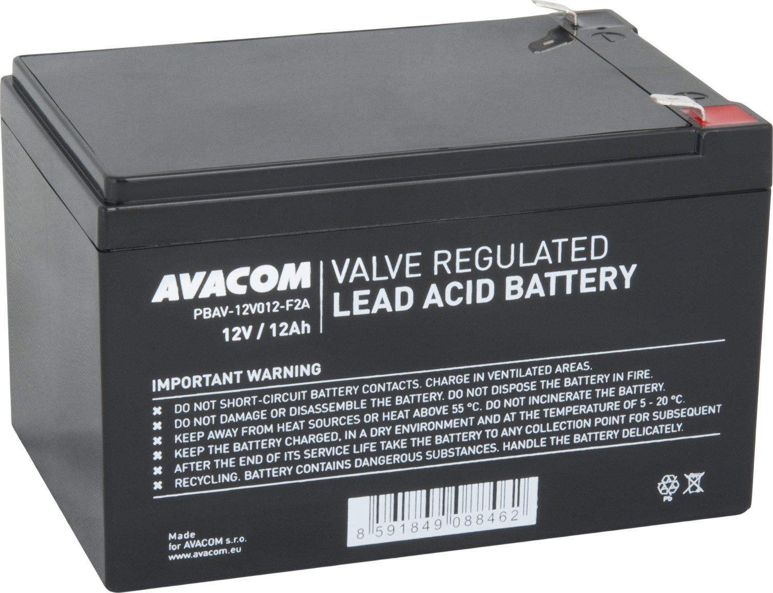 Avacom Bateria 12V, 12Ah, PBAV-12V012-F2A