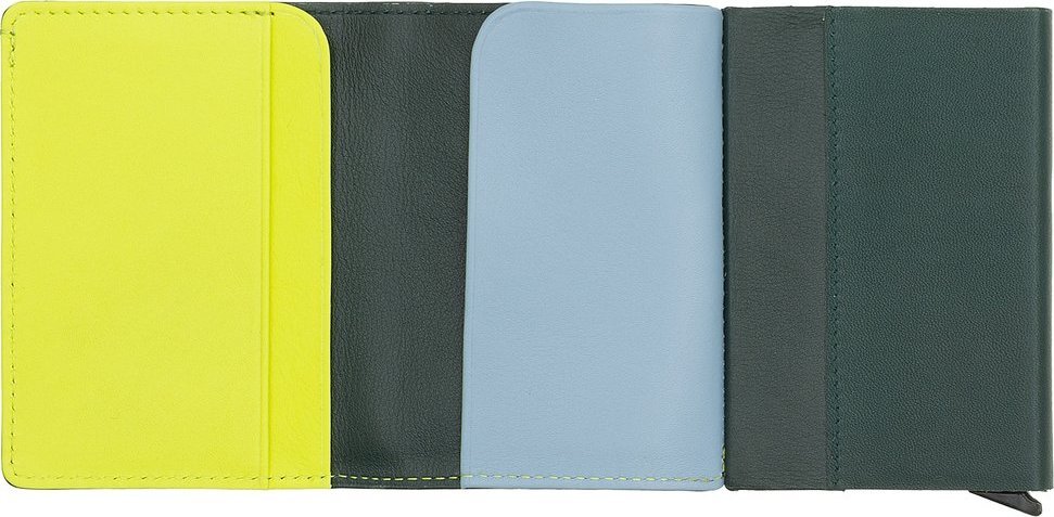 DuDu Męskie etui na karty kredytowe DUDU z zatrzaskiem, skórzany miniwallet z blokadą RFID, automatyczny podręczny portfel na karty i banknoty NoSize