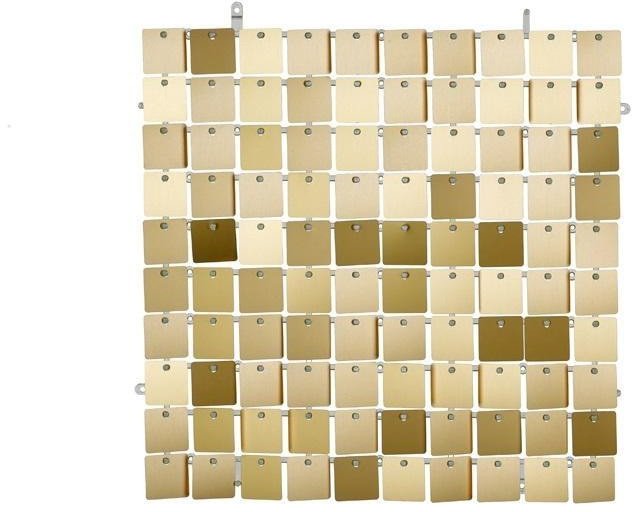 Panel cekinowy kwadraty jasny złoty 30x30cm