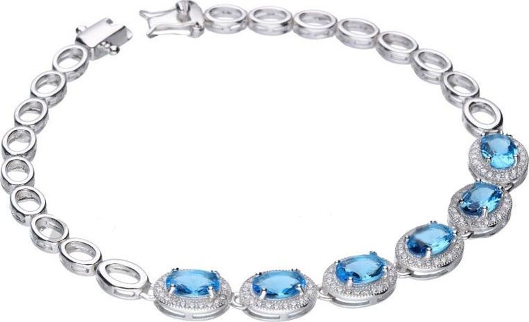 Lovrin Srebrna bransoletka 925 z dużymi cyrkoniami 10,48g