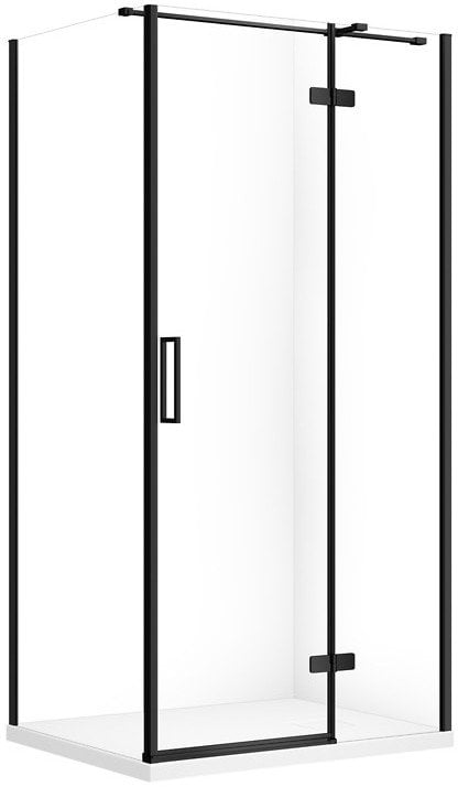 SET C570 KABINA CITY PRAWA CZARNA 100X80X195+TAKO SLIM BIAŁY MAT WIR