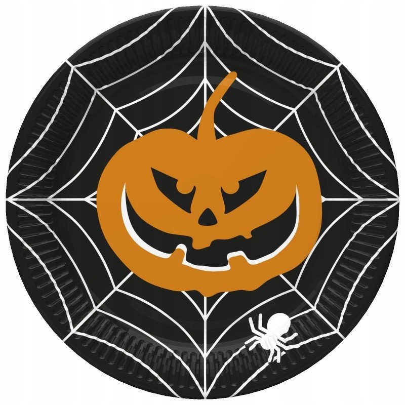 Talerzyki papierowe Halloween Dynia 22,7cm 8szt