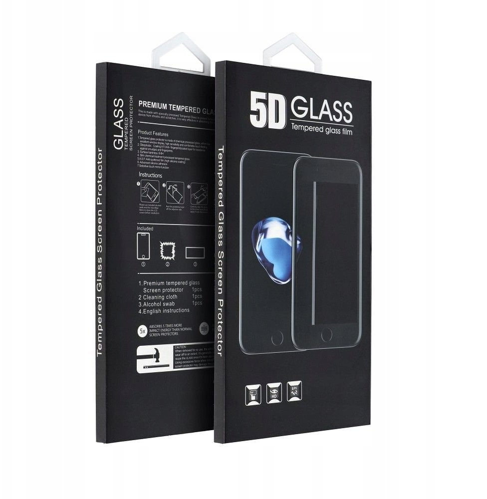 5D Full Glue Tempered Glass - do iPhone 15 / 16 (MATTE) czarny