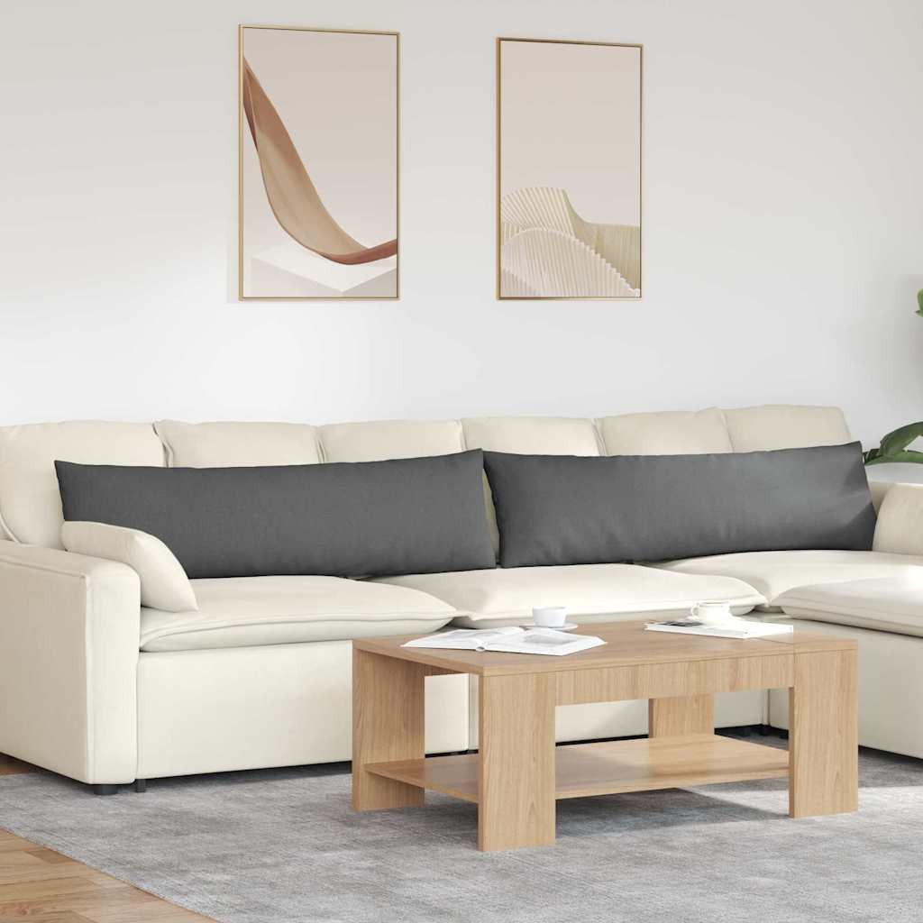 vidaXL Poduszki na sofę 2 pcs Ciemnoszary 145 x 40 cm tkanina