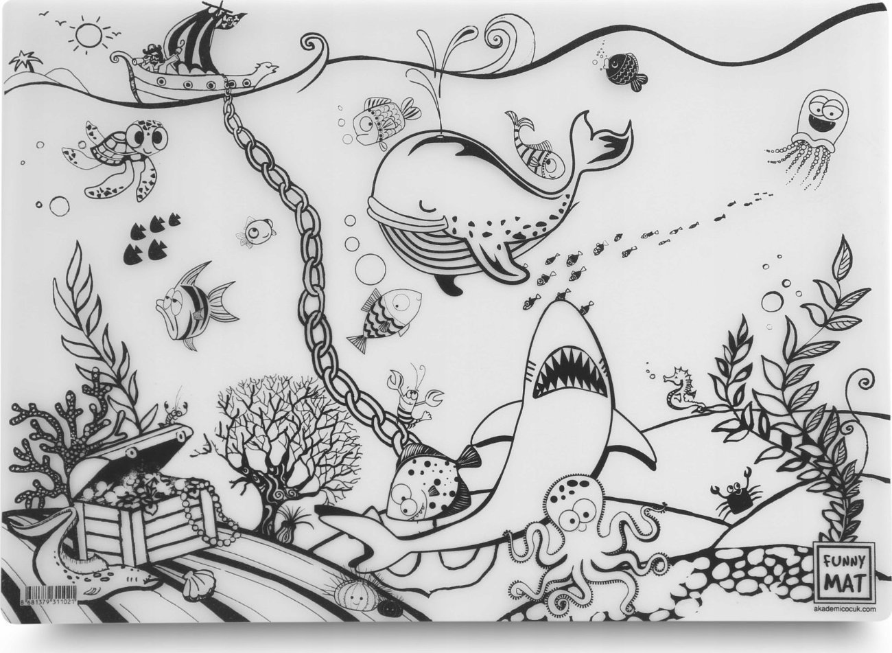 vidaXL Mata transparentna Podwodny ¶wiat Funny Mat STRIGO