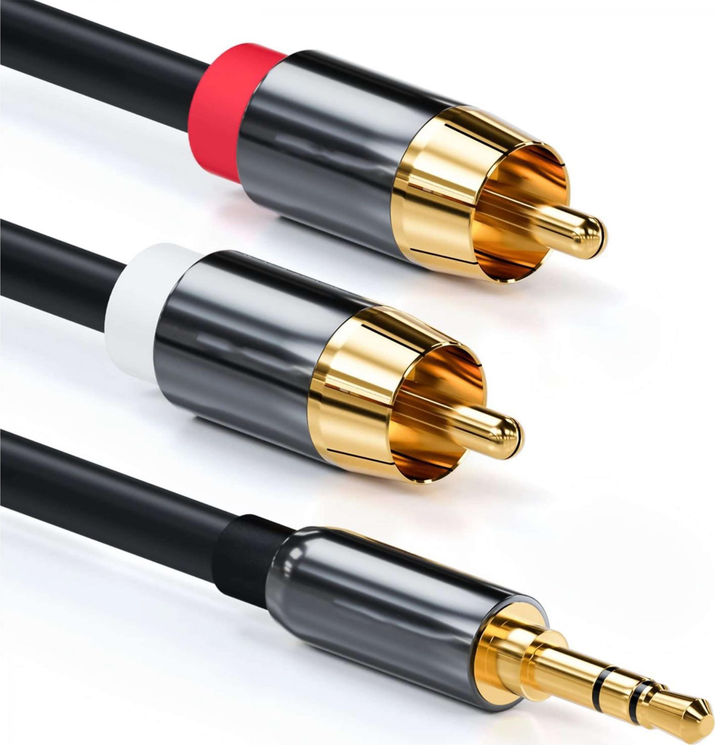 Kabel Reagle Jack 3.5mm - RCA (Cinch) x2 3m czarny (RAJR300S)