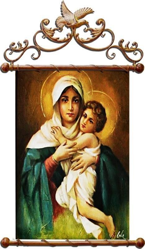 GO-BI Obraz Maryja ręcznie malowany 68x95cm uniwersalny