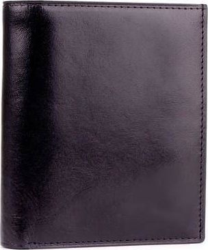 Kemer Elegancki czarny skórzany portfel ze skóry bydlęcej włoskiej