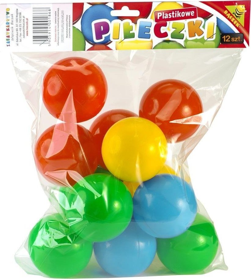 Baczek Piłki basenowe 7cm 12szt