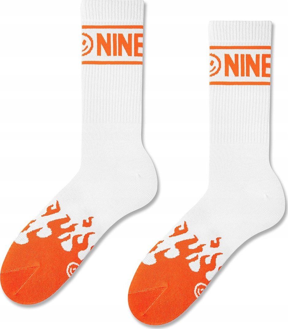 Zooksy ZOOKSY Skarpetki damskie NINETIES Płomień Białe rozm. 36-40