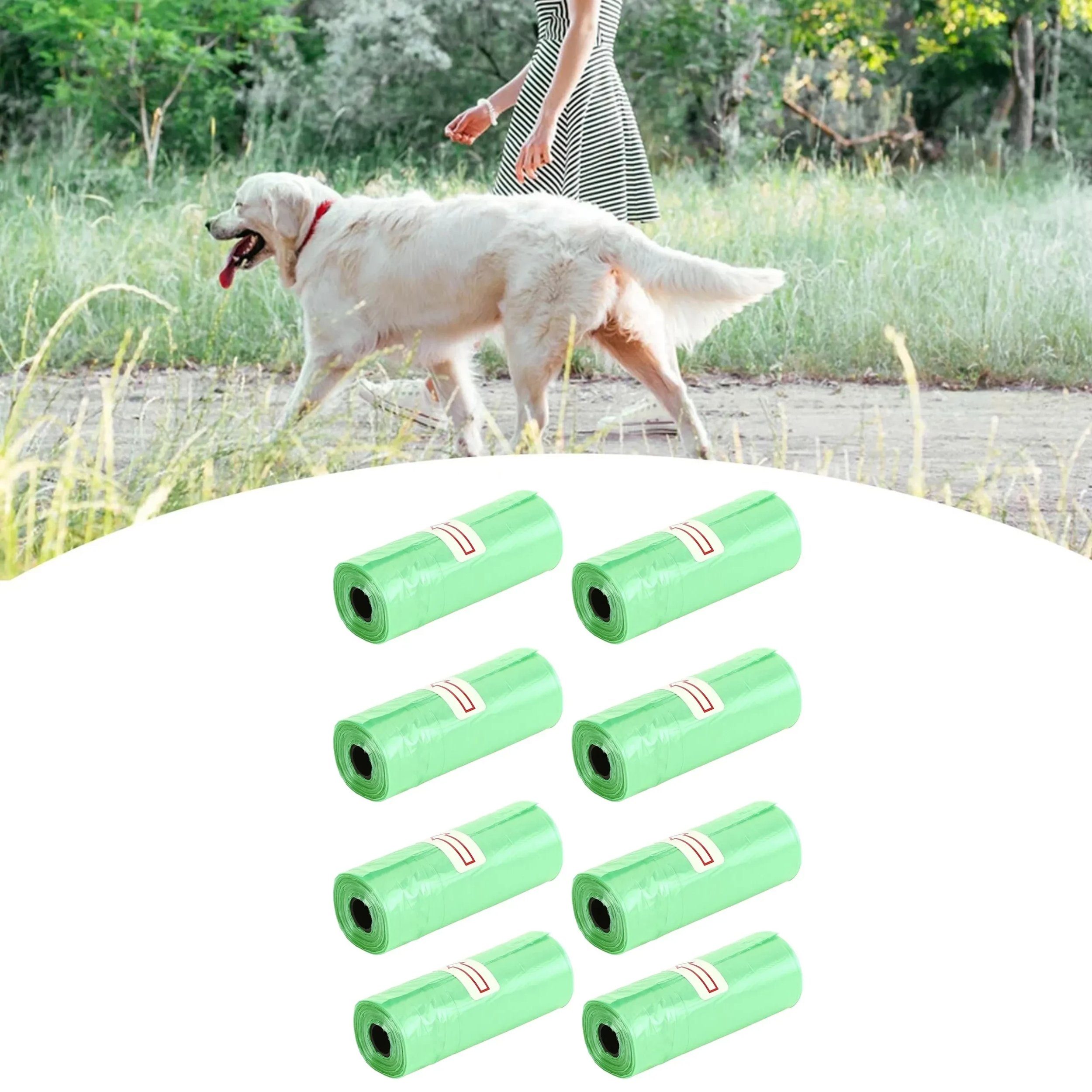 Extralink | Woreczki dla psa | zielone worki foliowe na psie odchody kupy mocne 8 rolek 120 szt