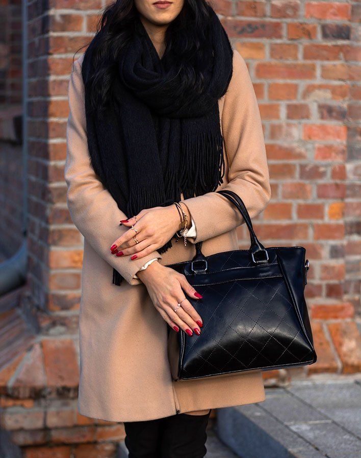 DAN-A Elegancki kuferek ze skóry naturalnej DAN-A T255 czarny