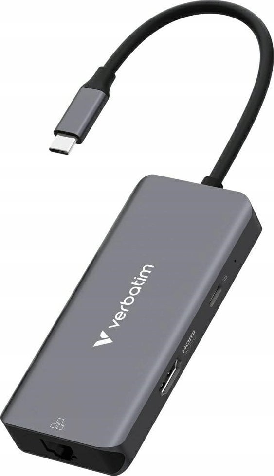 Adapter Hub Verbatim USB-C/HDMI/3xUSB-A 3.2/RJ45 aluminiowy 32157