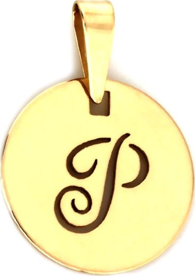Lovrin Złota przywieszka 585 kółeczko z literką P alfabet