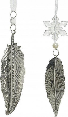 Kaemingk Zawieszka na choinkę świąteczna piórko srebrne