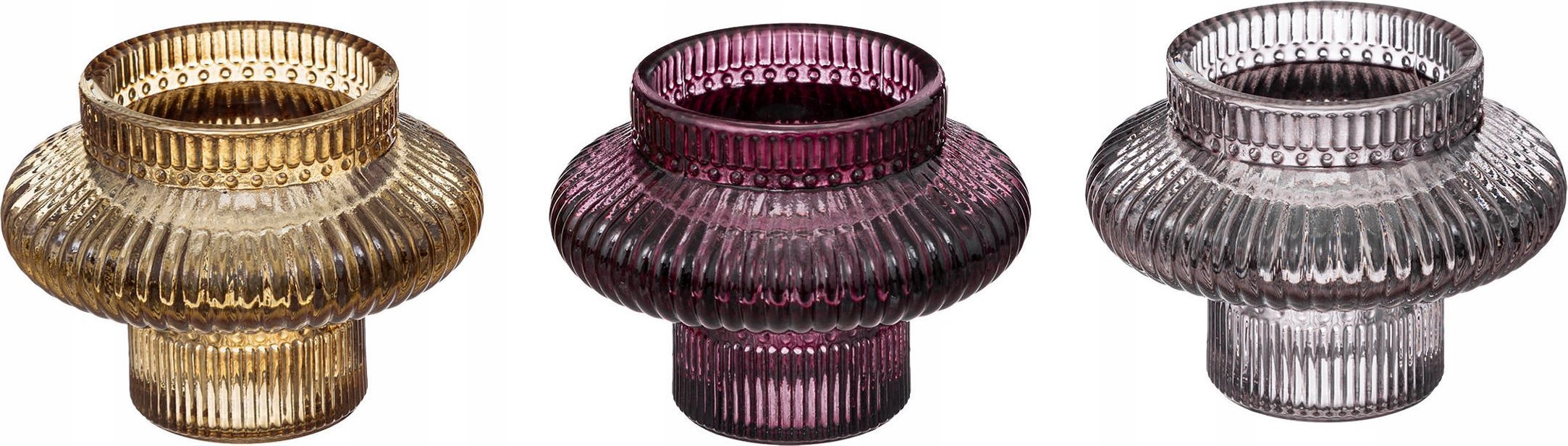 Atmosphera Świecznik szklany NIGHT, 3 sztuki w komplecie