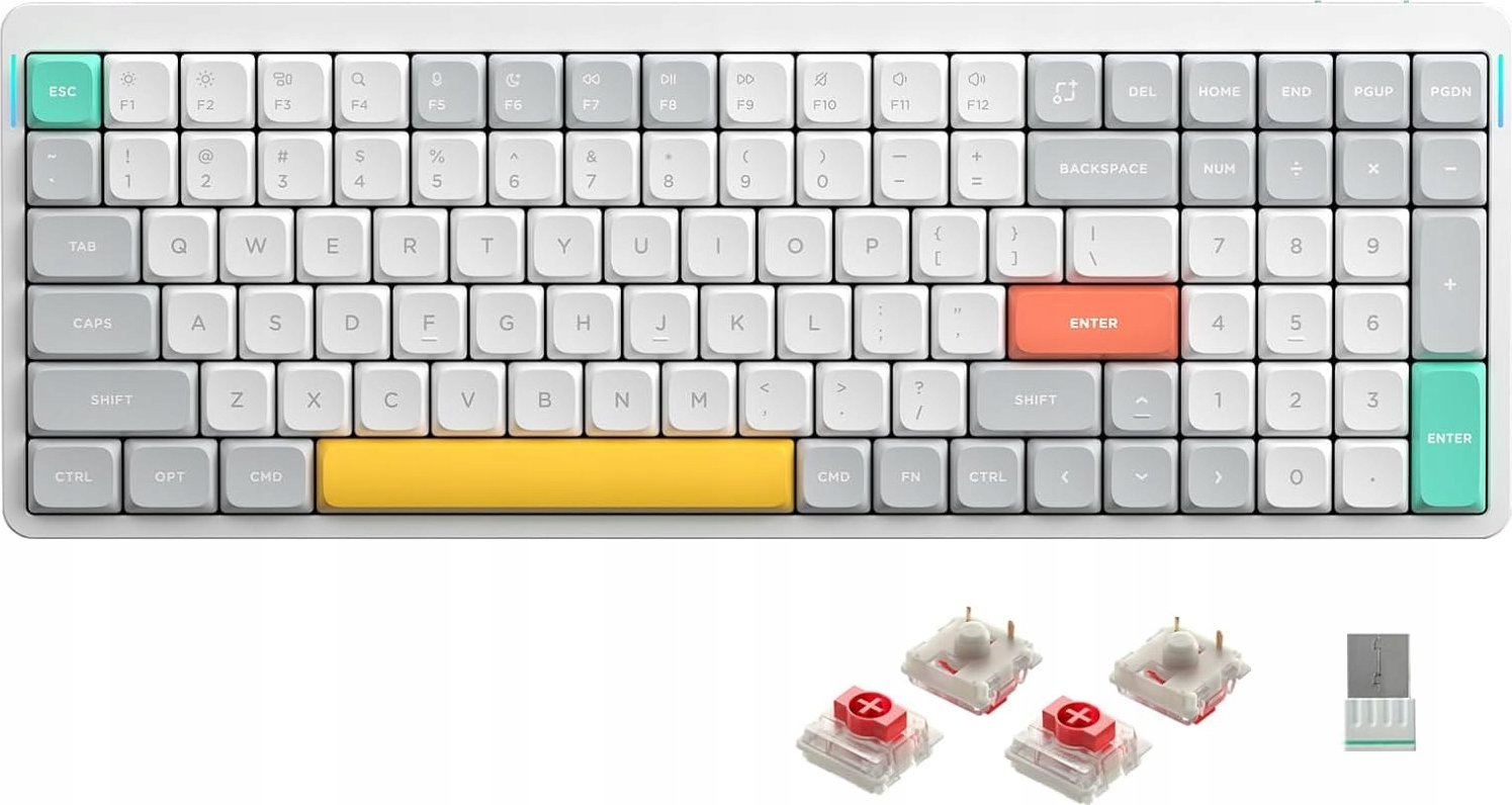 Nuphy - Air96 V2 Wireless Mechanical Keyboard - Bezprzewodowa Klawiatura Mechaniczna Slim Ionic White Red