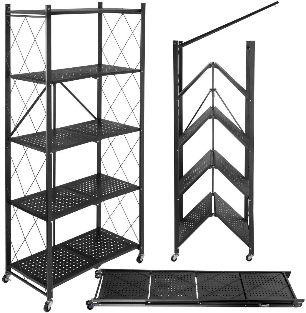 Regał składany GESTEL 5 poziomów czarny