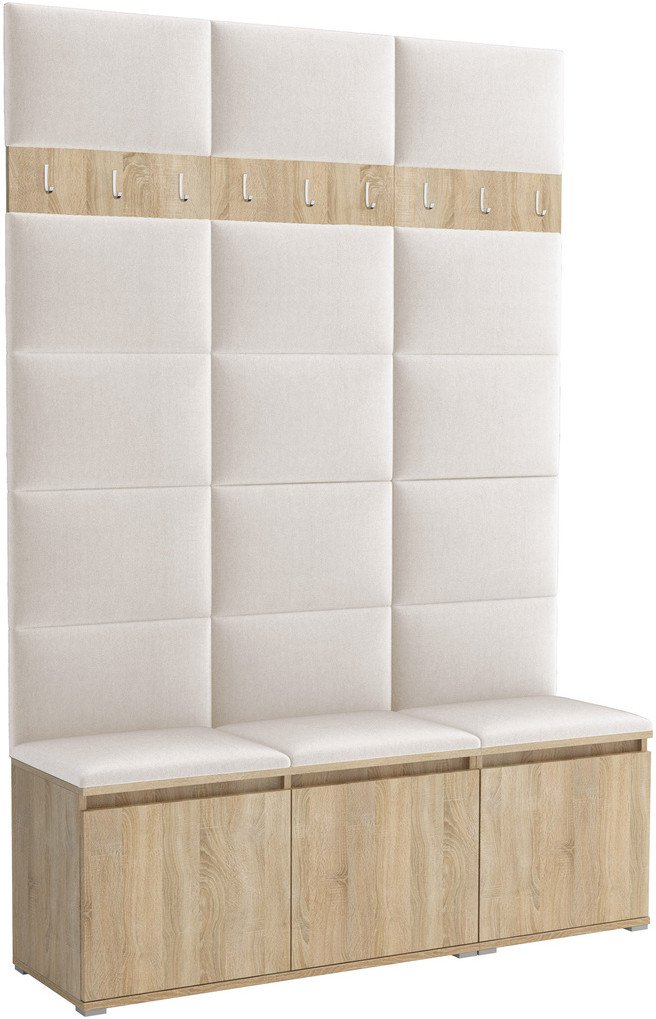 Tapicerowana garderoba Noris III - kolor sonoma + tkanina Trinity 01