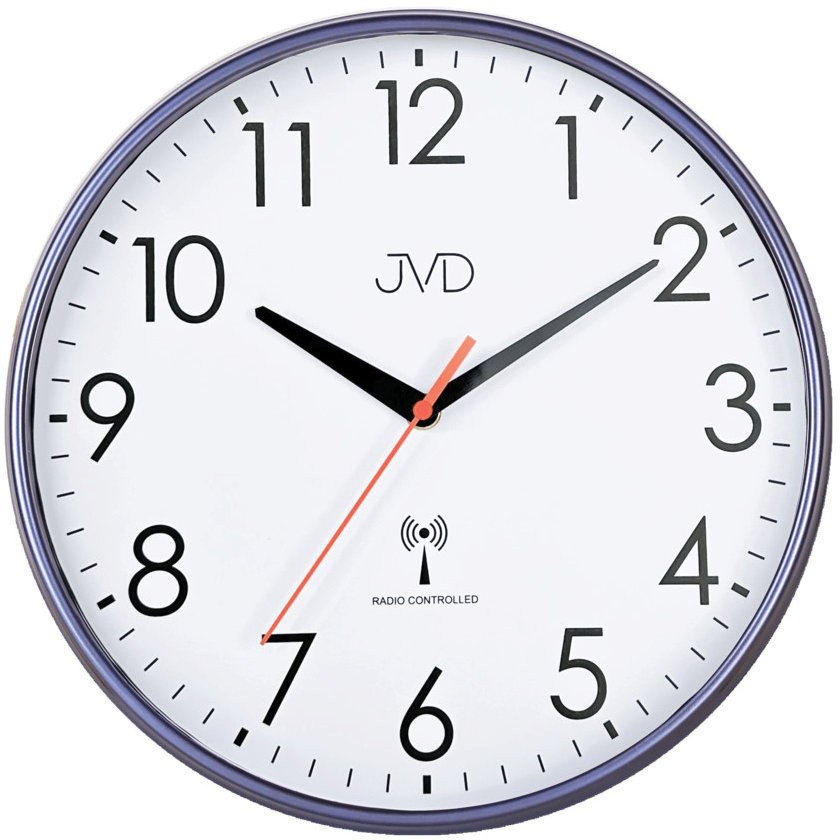 JVD Zegar ścienny RH502.2 radiowy cichy niebieski 30 cm .