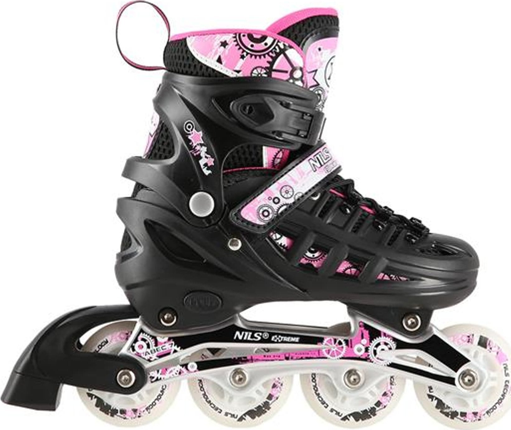 Rolki Nils Extreme NH10905 z wymienną płozą regulowane czarne r. 31-34