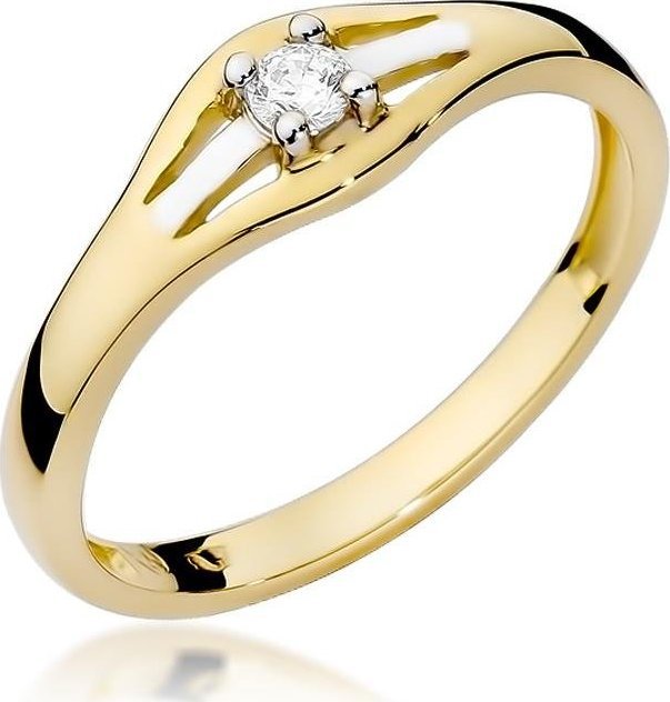 Best Diamonds złoty pierścionek z brylantem 0.10ct 5