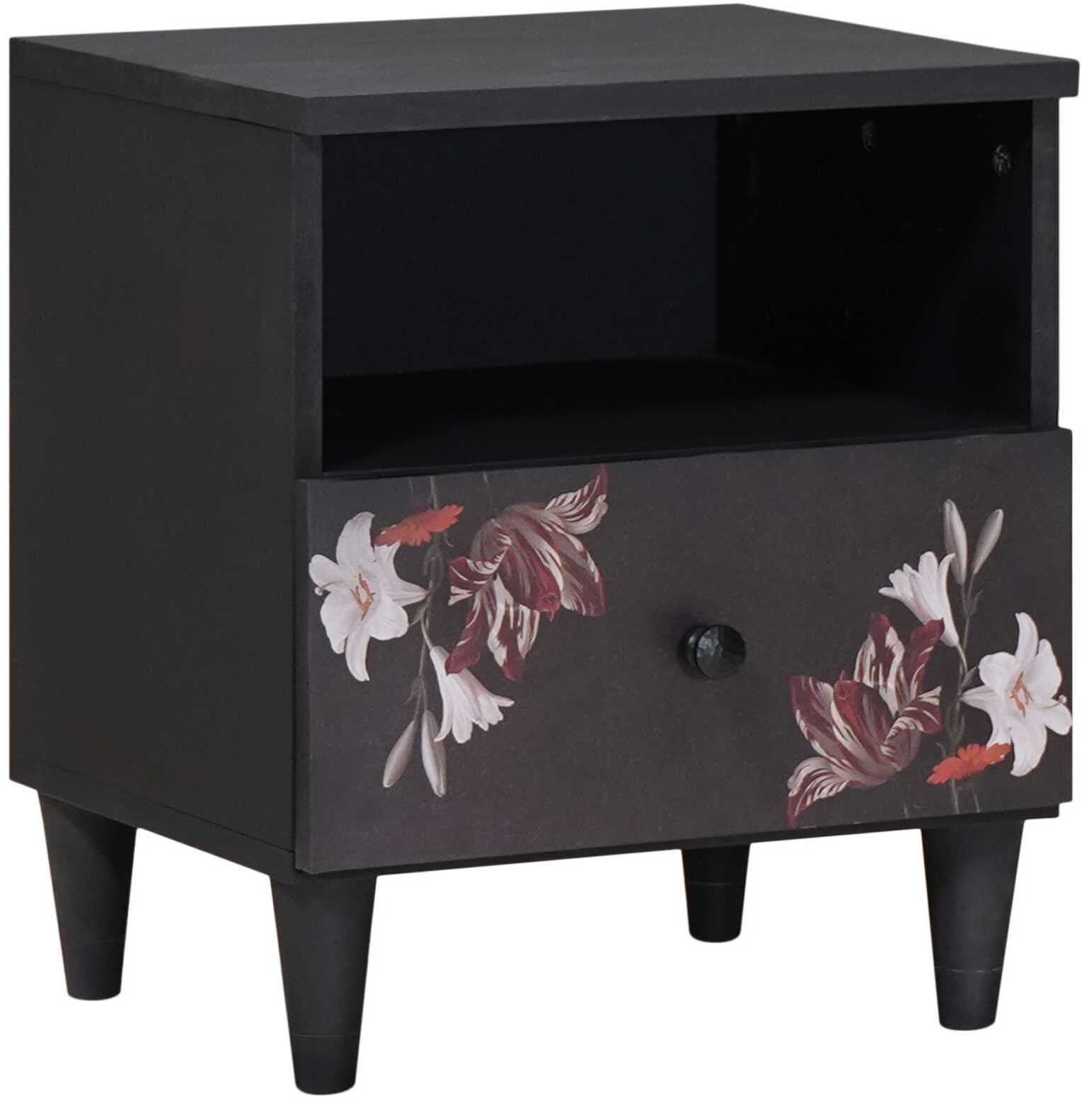 vidaXL Stolik nocny z szufladą Brązowy 40 x 33 x 46 cm Drewno mango